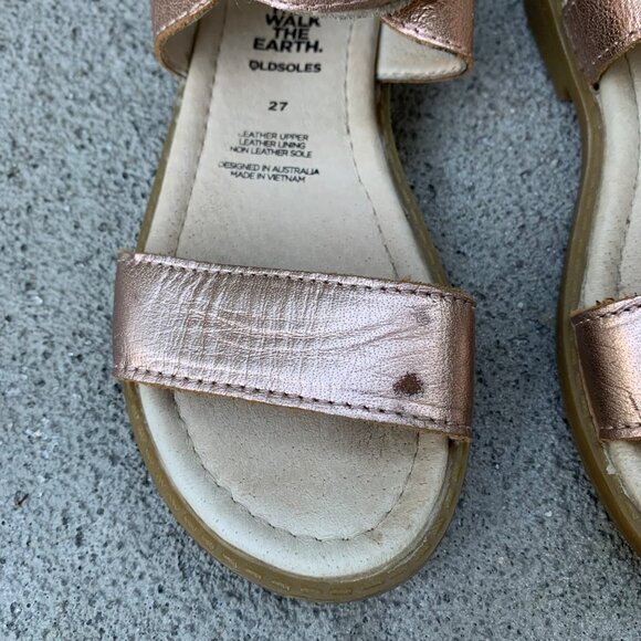 OLD SOLES Gold Wing Sandals Girls 10 27 Rose Gold Toddler Girl Shoes with Wings - Picture 5 of 8